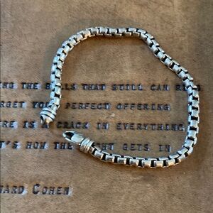 DAVID YURMAN Men's Silver 5mm Thinner LInk Bracelet close to 9”